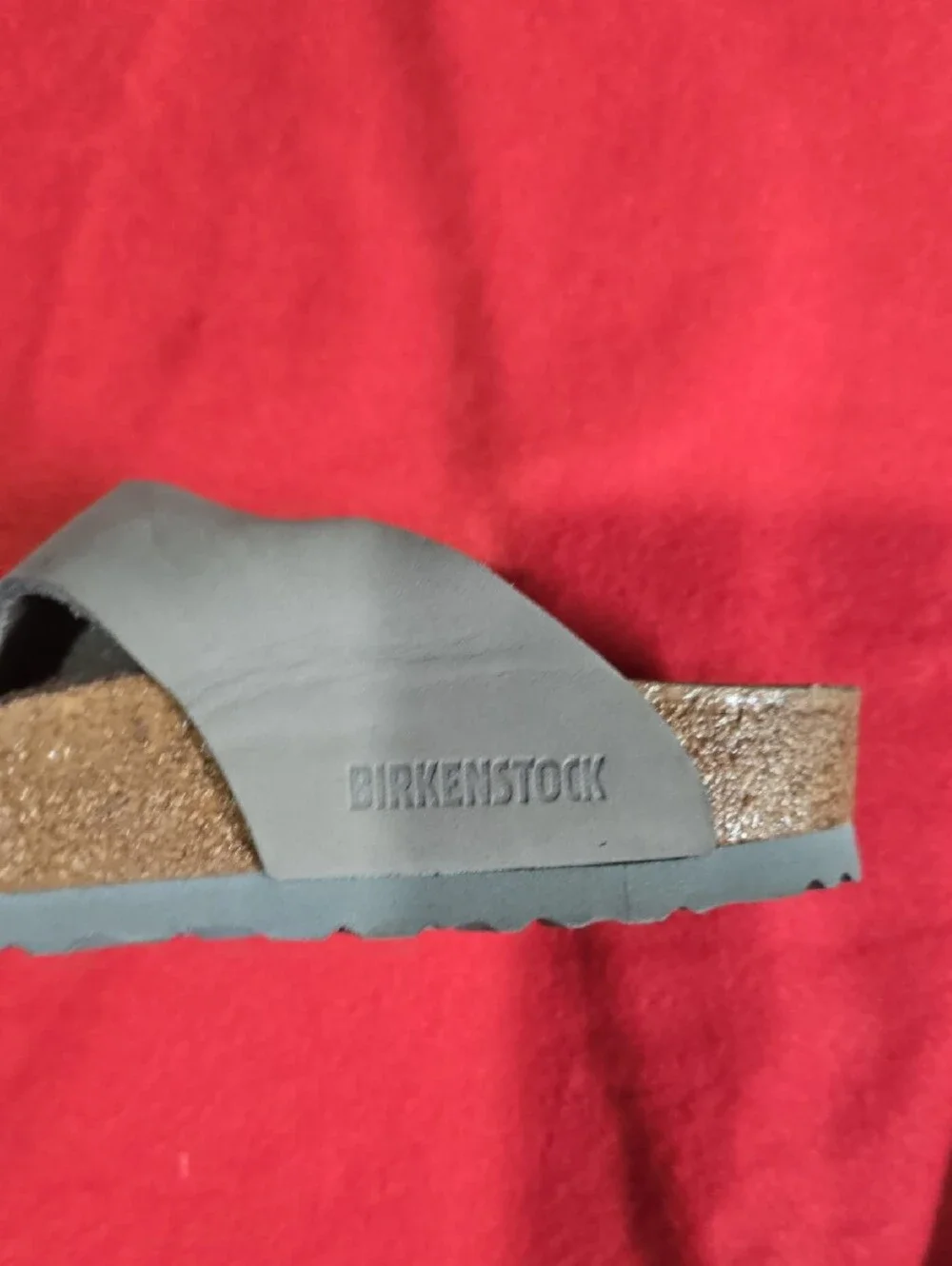 Birkenstock Gray Suede Adjustable Buckle Clog Sandal - Picture 4 of 9